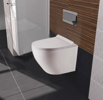 Унитаз Azario Grado подвесной безободковый, сид, микролифт 490*370*360